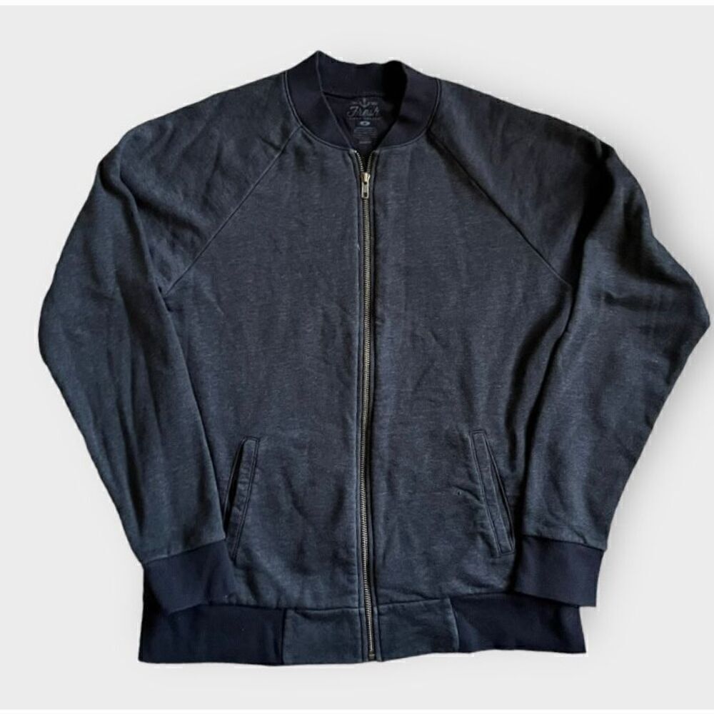 Fresh Clean Tees Men’s Medium Oversized Navy Blue Full Zip Jacket Coat